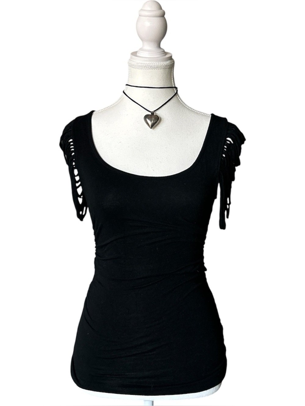 Y2K Grunge Basic Black Cut-Out Short Sleeve Fitted Top